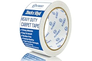 KAIWO Carpet Tape, Carpet Tape Double Sided, Rug Tape for Area Rugs on Carpet, Perfect Rug Gripper for Holding Area Rugs, Hardwood Floors, Outdoor Rugs, Stair Treads, 2INx10YD