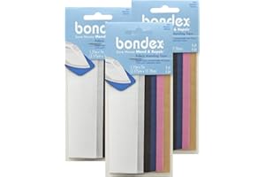 Bondex Mend and Repair with No Sew Iron-On Patch Fabric Mending Tape 1.25x7" (3.175cm x 17.78cm) White, Beige, Black, Navy, Pink, Tan (6pc) (3pk)