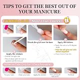 Ceboic 24Pcs French Short Square Press On Nails Pink Gradient with Glue-On view 6