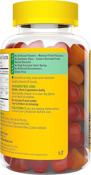 NATURE MADE VITAMIN D3 2000 IU PER SERVING GUMMIES, BONE, TEETH, MUSCLE AND IMMUNE HEALTH SUPPORT, 45 DAY SUPPLY, 90 VITAMIN D GUMMIES FOR ADULTS