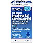 HealthCareAisle Eye Allergy Itch & Redness Relief - Olopatadine Hydrochloride Ophthalmic Solution USP, 0.1% - 5mL - Eye Allergy & Redness Relief Drops
