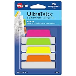 Avery Ultra Tabs, 2.5 x 1, 2-Side