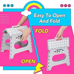Delxo Folding Step Stool, 11 inch Non-Slip Foldable