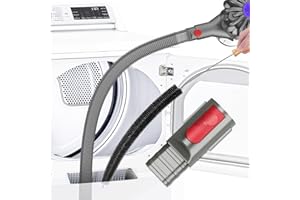 Sealegend 2 Pieces Dryer Vent Cleaner Kit Compatible with Dyson V7 V8 V10 V11 V15 or Higher Models and Dryer Lint Brush Vacuum Hose Attachment Power Lint Remover Refrigerator Coil Brush, Grey