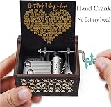 CAMKONG Can't Help Falling in Love Music Box Wooden Hand Crank Gift view 4