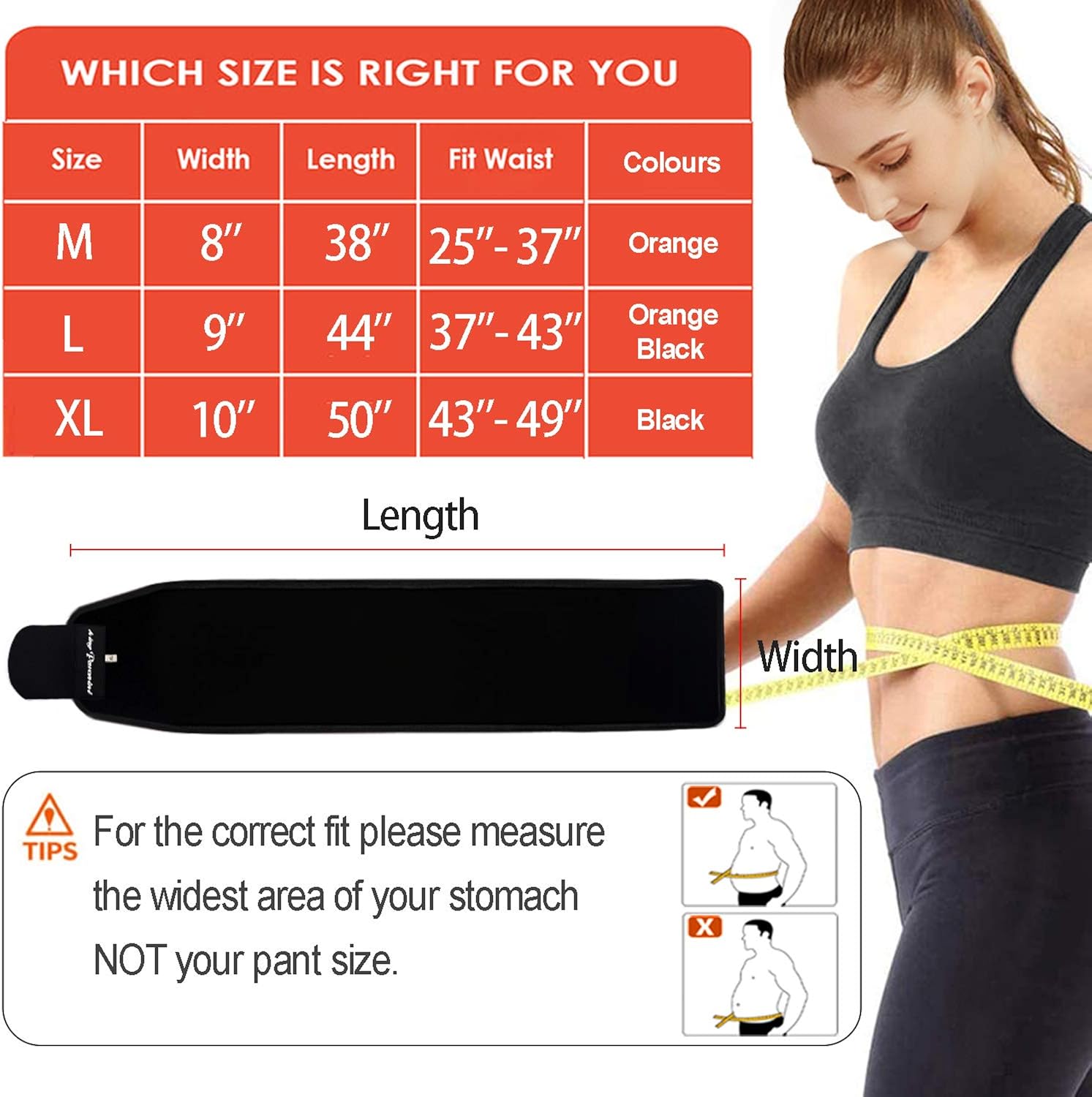 Waist Trimmer for Women & Mens Waist Trainer Sweat Belt Plus Size, Upgraded: Clothing