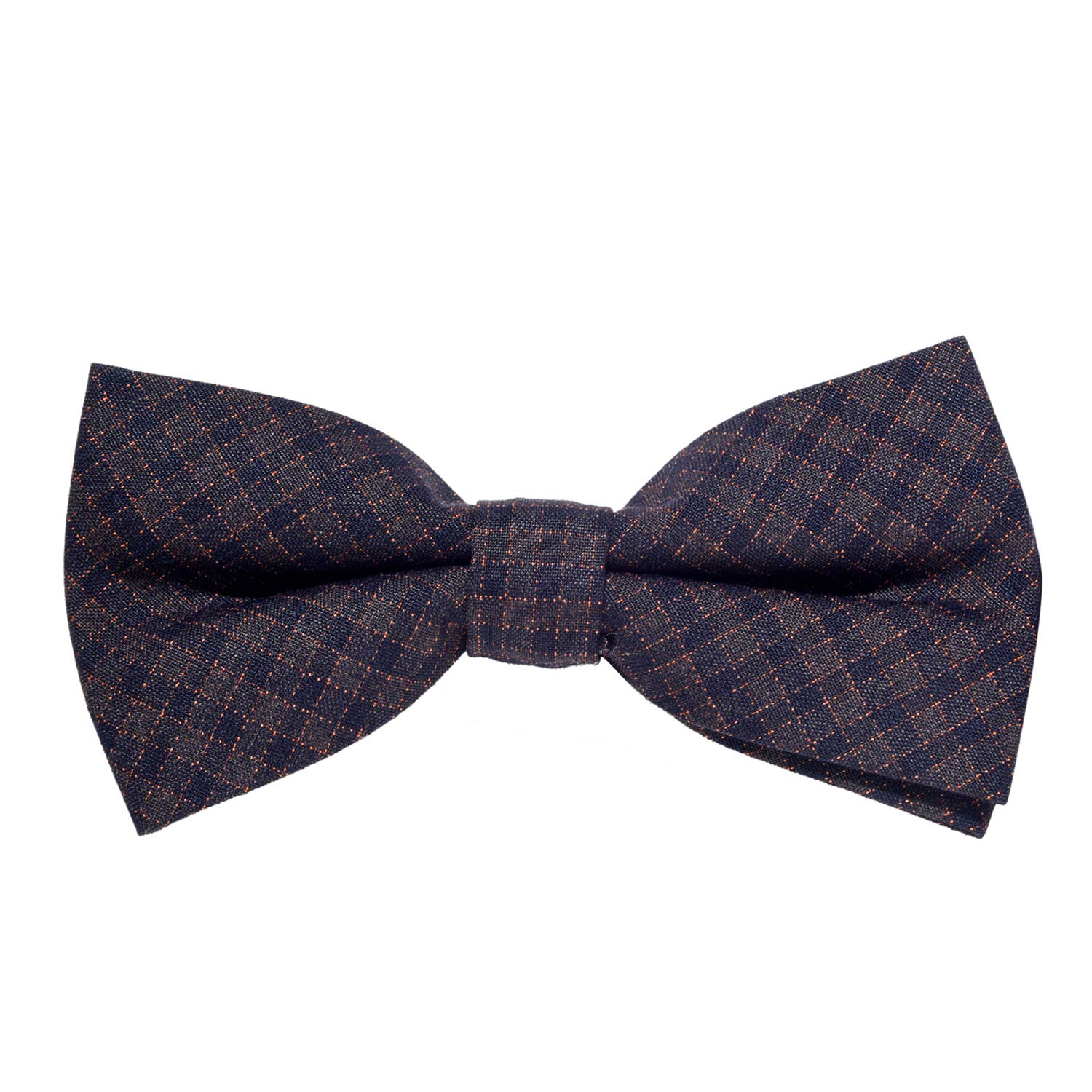 MASADA corduroy bow tie black brown plaid - men's accessory in vintage look, continuously adjustable, handmade with hook closure - 12 x 6 cm