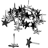 Piutouyar 150 Pcs Star Push Pins, Black Upholstery Tacks, 11 x 13mm | Star Shaped Decorative Thumb Tacks, Metal Upholstery Pins, For Upholstered Furniture Cork Board DIY Projects or Home Decor