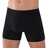 REELINDRY Incontinence Underwear for Men Washable Absorbent 2.3 oz Leak Proof Prostate Bladder Control Boxer Briefs 1 Pack (Black, 2XL)