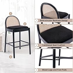 HEAH-YO Modern Bar Stools Set of 4, 30 Inches