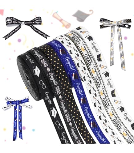 5 Rolls Ruban De Remise Diplôme Emballage Cadeau Fête Graduation