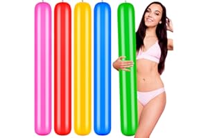 KFPPLXQ 5 Pcs Pool Inflatable Sticks 41.3 Inch Blow up Pool Noodles Colorful PVC Outdoor Water Games Toy Float Stick for Lake Swimming Pool Beach Party Decor