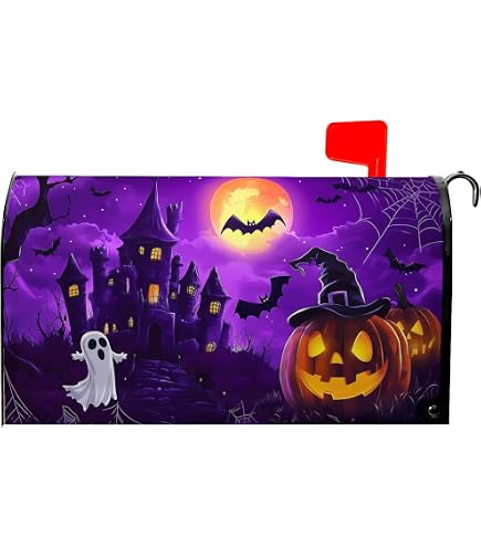 Rock And Roll Skeleton Skull Mailbox Cover - Magnetic, 21x18 Inches, Weatherproof Oxford Cloth