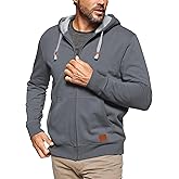 Hakjay Men's Hoodie Fleece Sweatshirt Full Zip Long Sleeve Casual Athletic Hooded Jacket with Pockets