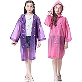 Makonus 2 Pack Rain Ponchos for Kids - Reusable Rain Coats for Kids Boys Girls Rain Jacket Disney Travel Outdoor Rain Gear