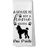 shiviody Funny Poodle Kitchen Towels - Poodle Gifts for Women Dish Towels, Dog Mom Lovers Owner Gifts Decorative Absorbent Dishcloths Hand Towel for Kitchen Bathroom Decor 16x24 Inches