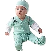 Newborn Doctor Costume Gift Set for Boys – Baby Shower Gifts & Newborn Clothes Outfit – Infant Onesie, Scrubs & Baby MD Doctor Coat – 0-3 Month Sleepers Layette for Halloween or Hospital Outfit