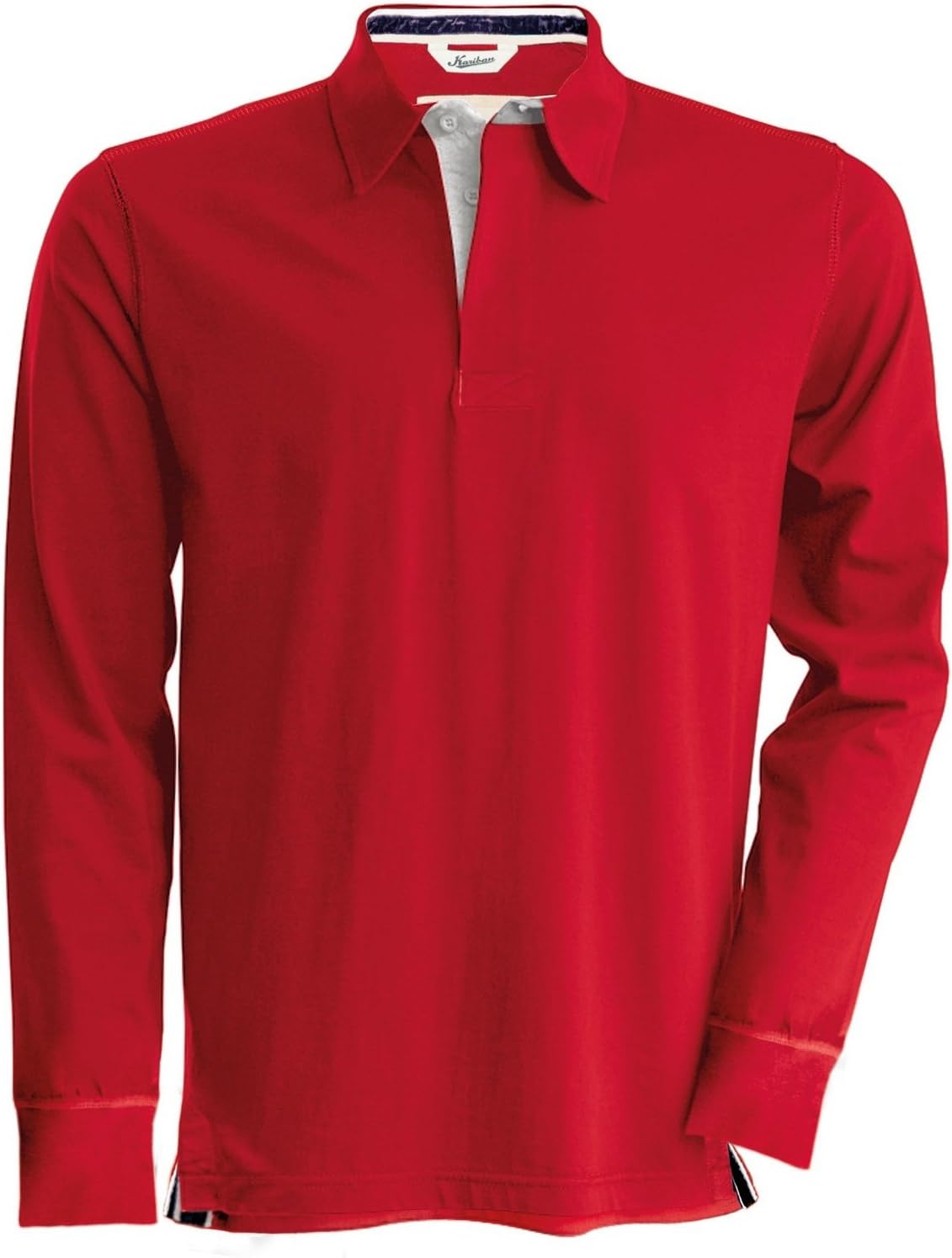 Kariban Vintage Mens Plain Long Sleeve Rugby Shirt