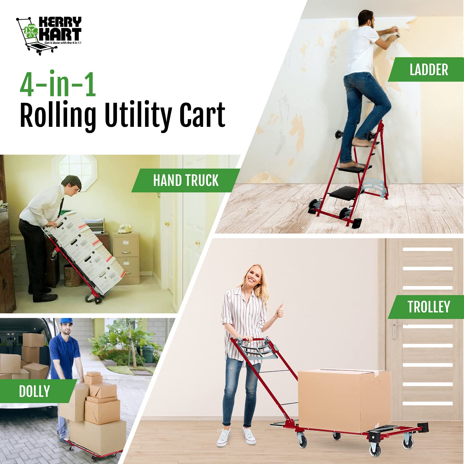 Kart Moving Rack Mua Kerry Kart Foldable and Portable Utility Cart in Black, Compact and ...