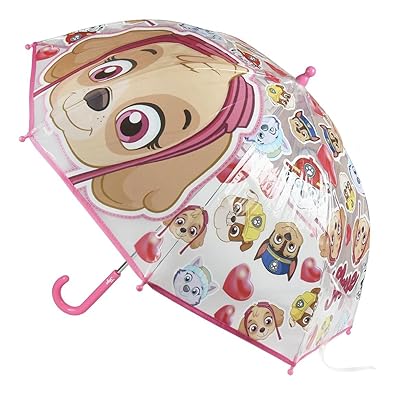 Paraguas transparente con cara de Skye.