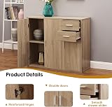 Panana Sideboard Storage Cupboard Cabinet Unit with Doors and Drawers (Light view 5