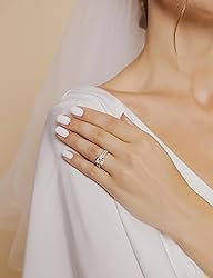 EAMTI 2CT 925 Sterling Silver Gold Bridal Ring Sets