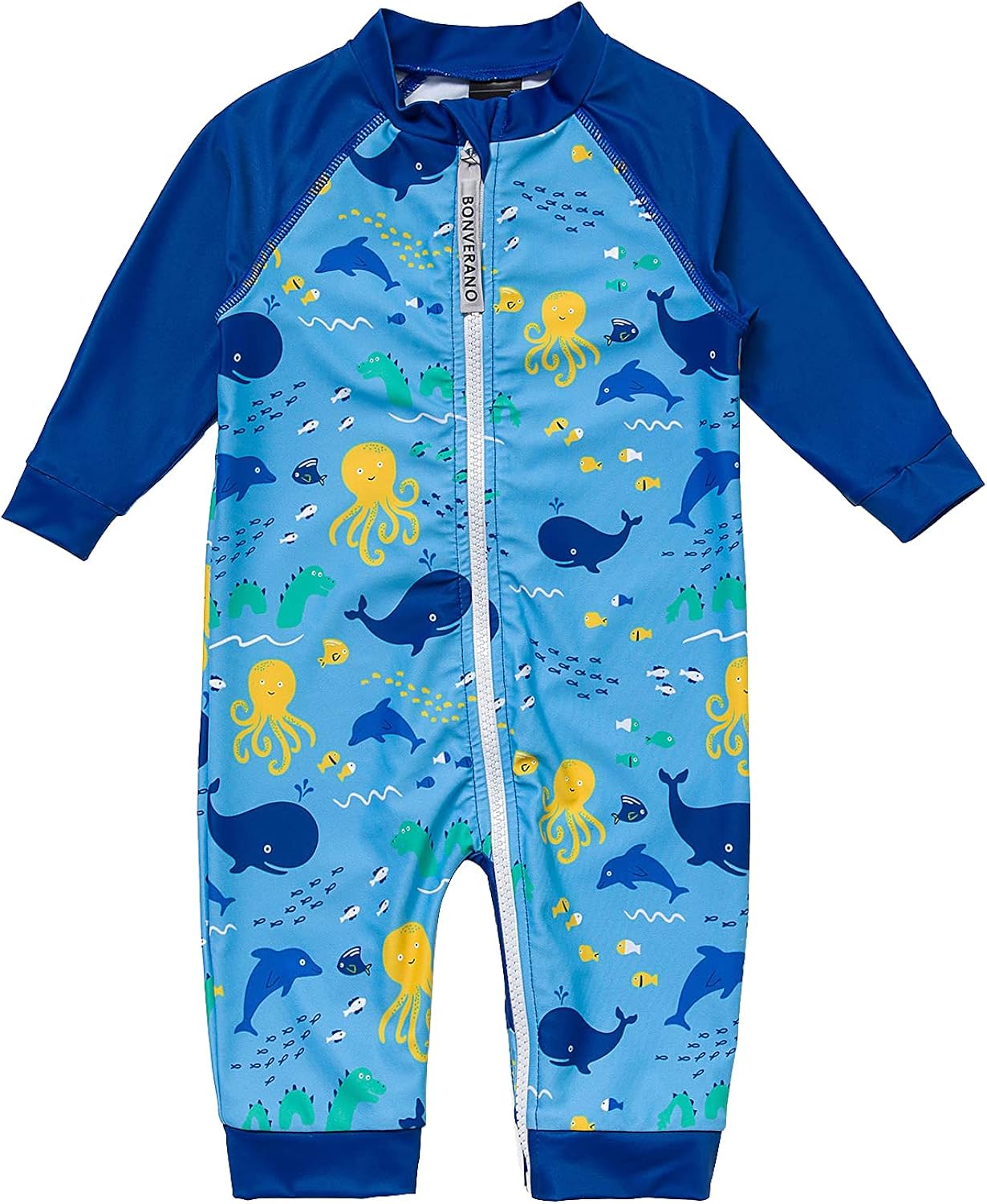 Baby Boy One Piece UPF 50+ Sun Protection Full Zip Rash Guard/Sunsuit