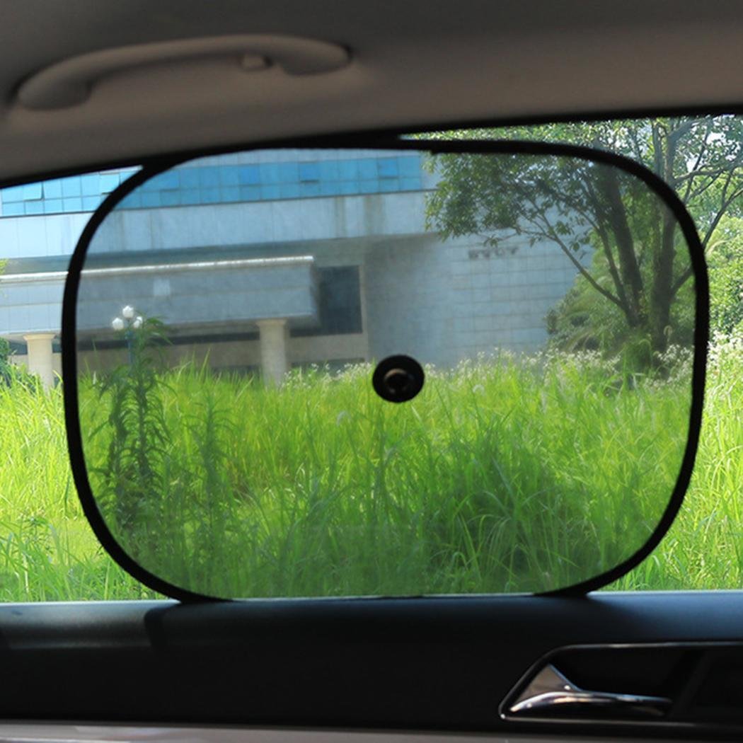 Scallop - Parasole per finestrini anteriori, con ventosa, 2 pezzi, colore: Nero