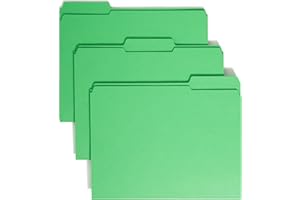 Smead 1/3-Cut File Folders, Heavy Duty Reinforced Tab, Letter Size, Green, 100 Per Box (12134)