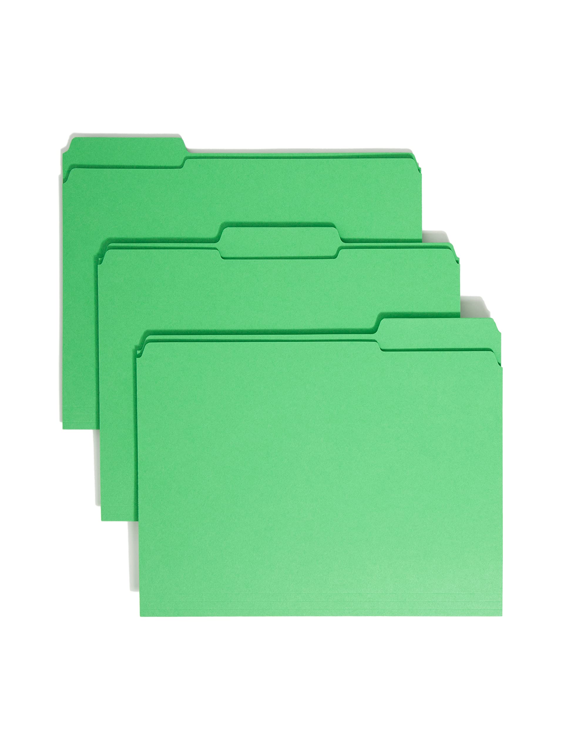 Smead File Folder, Reinforced 1/3-Cut Tab, Letter Size, Green, 100 per Box (12134)