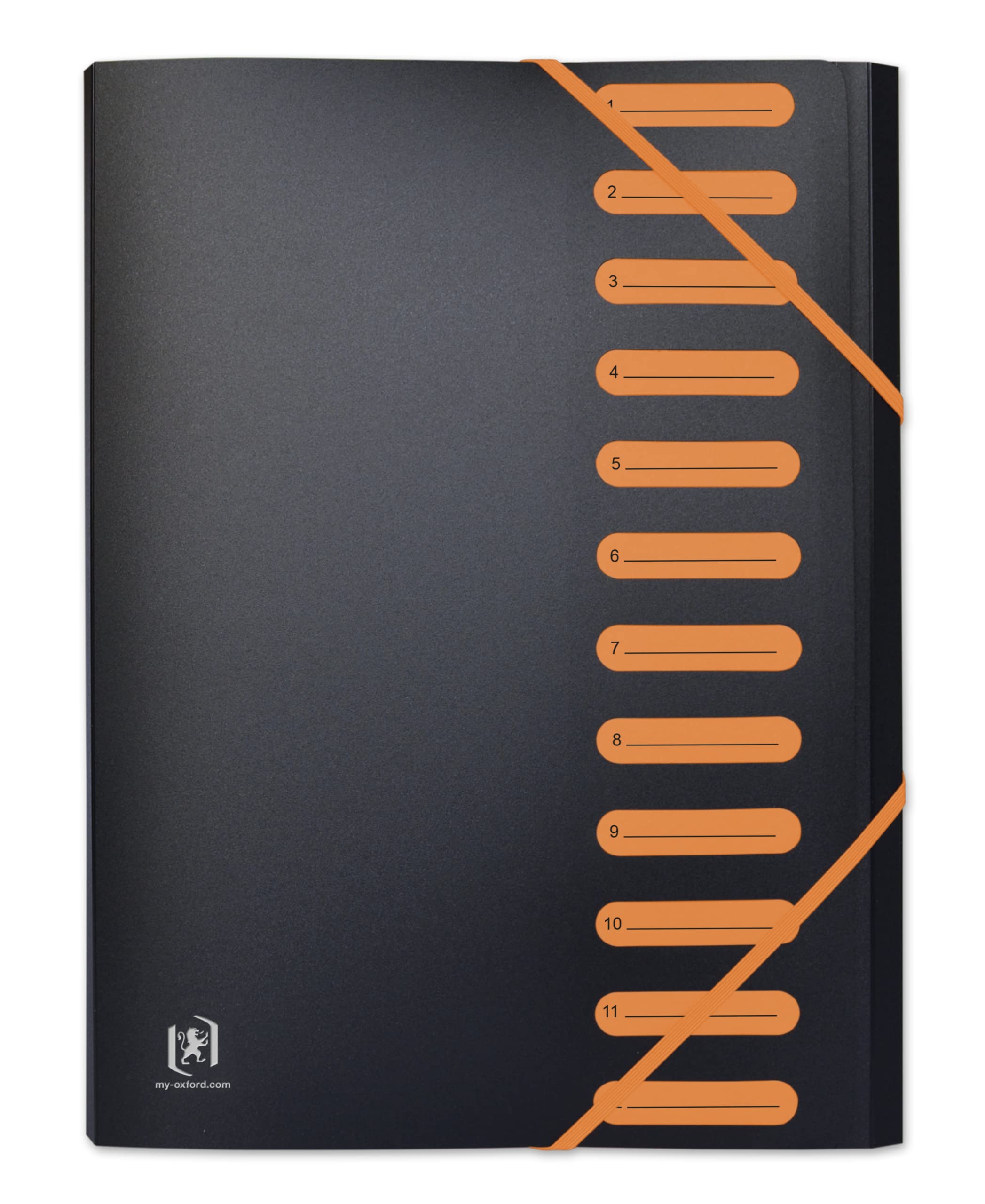 OXFORD Expanding Expanding File 12 Pocket A4 Cover Polypropylene Two Tone Black/Orange