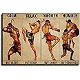 QFART Muay Thai Calm But Alert Relax But Ready Canvas Art Poster And Wall Art Picture Print Modern Family Bedroom Decor Posters UnFramed,16x24inch(40x60cm)