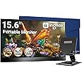 Ingnok Portable Monitor, 15.6 Inch Full HD 1080P IPS Display with Adjustable Stand, USB-C Plug & Play (PD Supported), HDMI Co