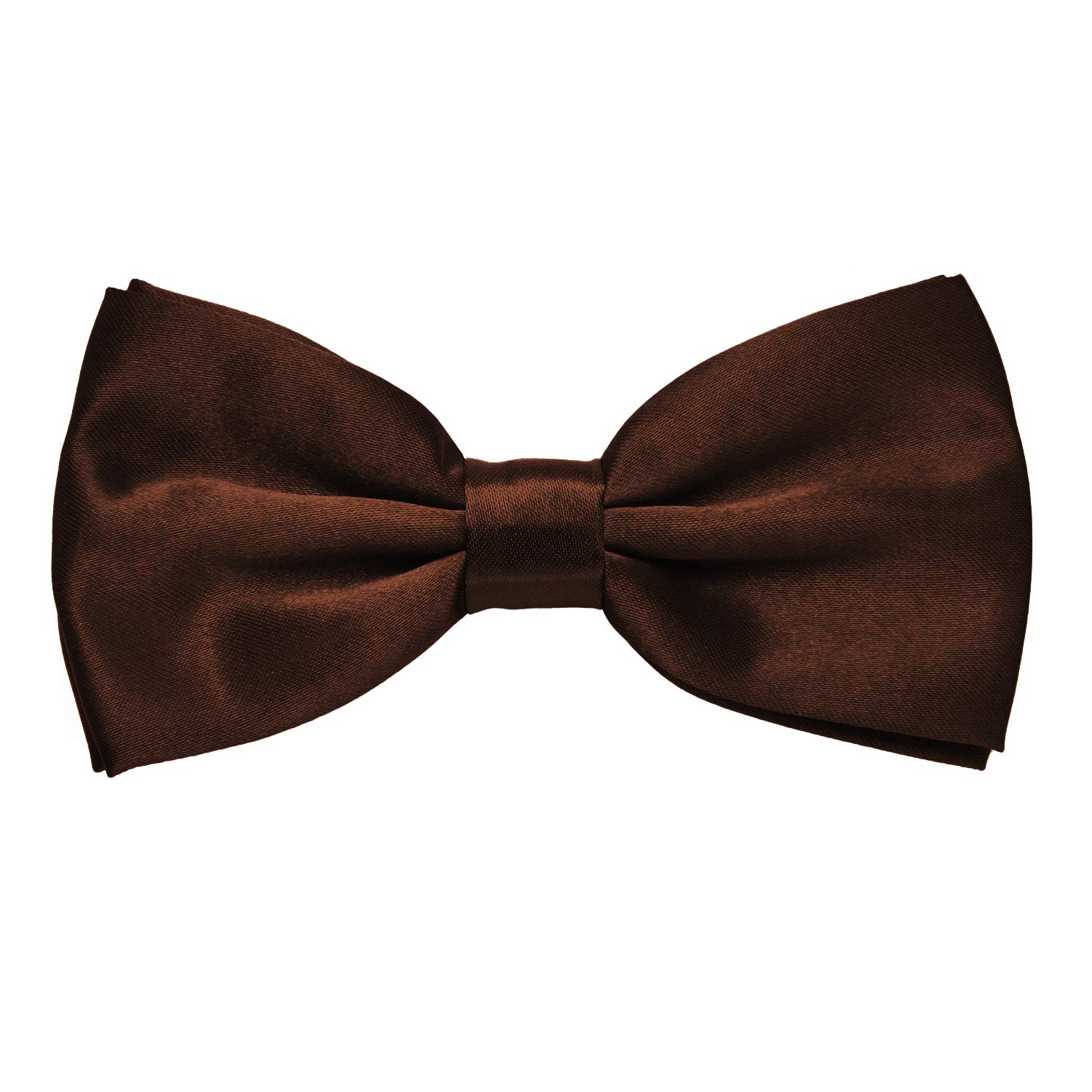 MASADA bow tie dark brown - men's accessory in shiny-look, continuously adjustable, handmade with hook closure - 12 x 6 cm