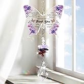 Thank You Gifts for Women Crystal Suncatcher, Valentines Day Teacher Gifts Hanging Butterfly Crystal Suncatcher, Thank You Gift for Employee, Coworkers, Friends Rainbow Maker Ornament