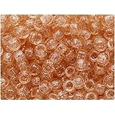 BeadTin Peach Morganite Sparkle 9mm Barrel Plastic Pony Beads (500pcs)