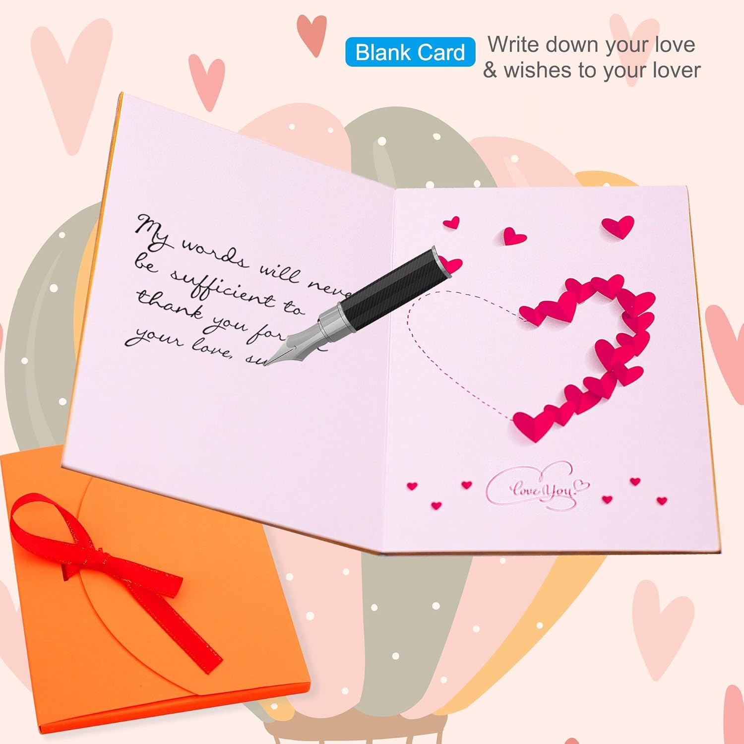 Creawoo Handmade Wood Love Greeting Card with Card Box, Natural Wooden Love You Card, Perfect Valentines Day, Anniversary - Image 5