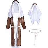 Colonghsou Jesus Costume Cosplay Halloween Costumes for Kids Christmas Biblical Saint Shepherd Robe Boys Girls Kids Outfit