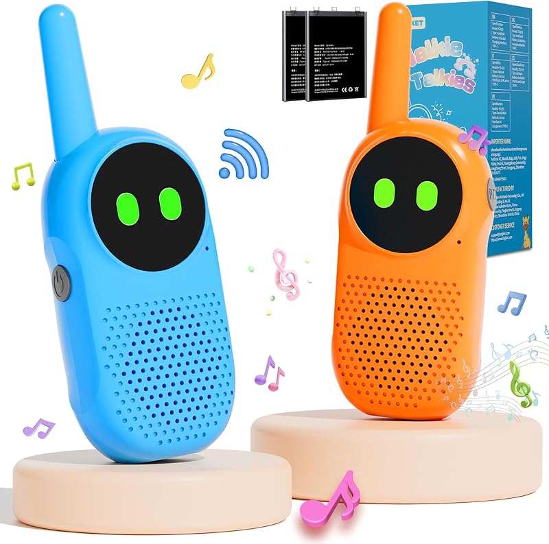 Walkie Talkie Kinder ab 3 4 5 6 7 8 Jahre, NXGKET 2er Set Aufladbar Walkie Talkies, Funkgerät Radio Walki Talki, Spielzeug Geschenke für 3–12 Jährige Junge Mädchen zum Geburtstag Weihnachten Ostern