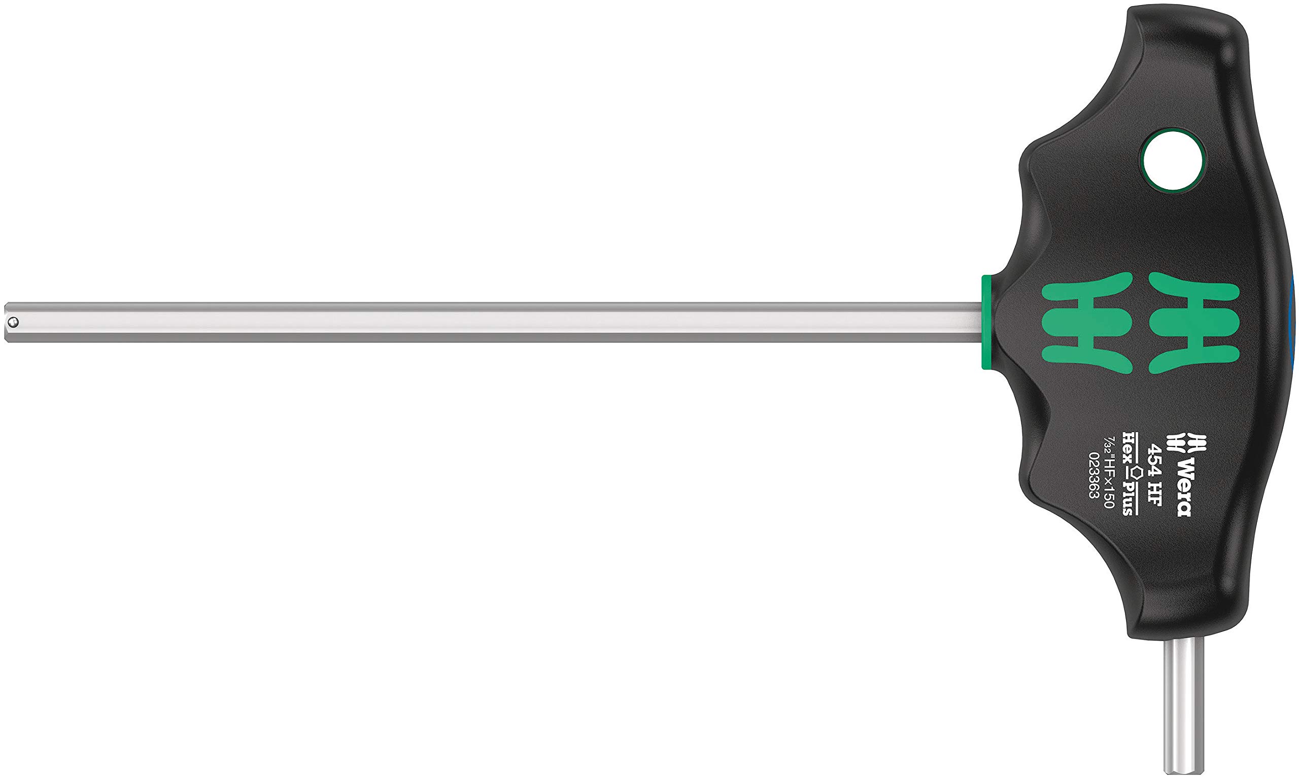 Wera 05023363001 454 HF T-Handle Hexagon Screwdriver Hex-Plus with Holding Function, Imperial, Imp 7/32" x 150 mm