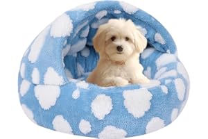 WGOOGW Dog Beds for Small Dogs, Cat Bed Cave, Washable Cute Cat Bed, Cozy Nook Pet Bed for Dogs or Cats, Anti-Slip Puppy Bed Fits up to 22 lbs Pets(Blue, 24" x 24")