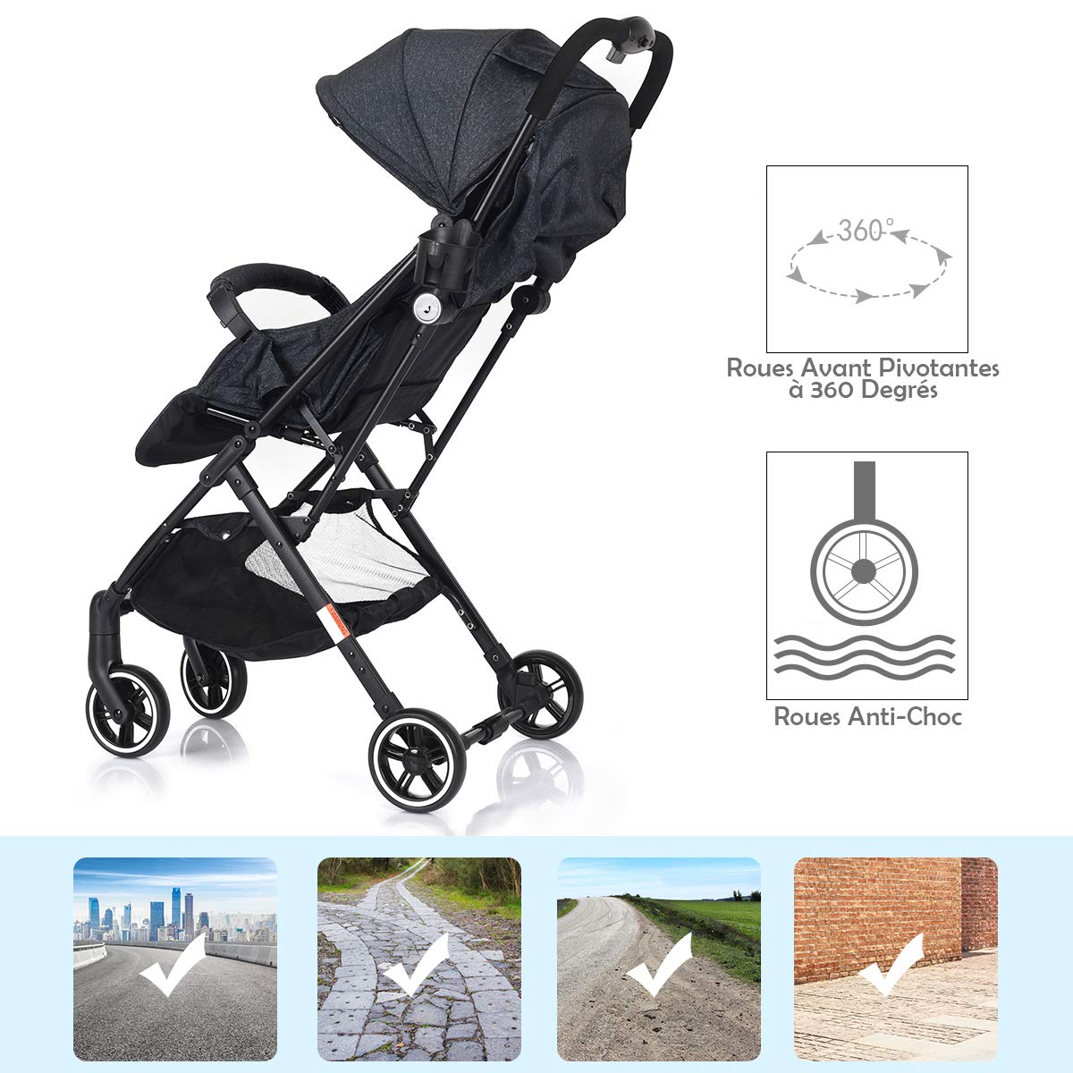 Vengaconmigo Poussette Bebe Confortable Ultra Compacte Pliage En Un Clic Avec Accoudoir Detachable Landau Citadine Avec Position Couchee Housse De Pluie 0 15kg Noir Poussettes Citadines Bebe Puericulture Dwteam In