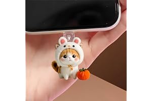 Adorable Cat Dust Plug Acrylic Charms for electronic products,Type-C Charging Port Dust Plugs Pendant Compatible with E-Reade