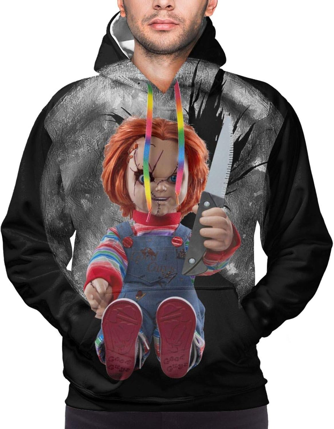 LXLING Men's 3D Print Hoodie Chucky Doll Sports Hooded Sweatshirt with