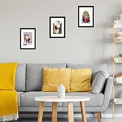 JCJMY 5.8x8.3 A5 Picture Frame Set of 6 Black with