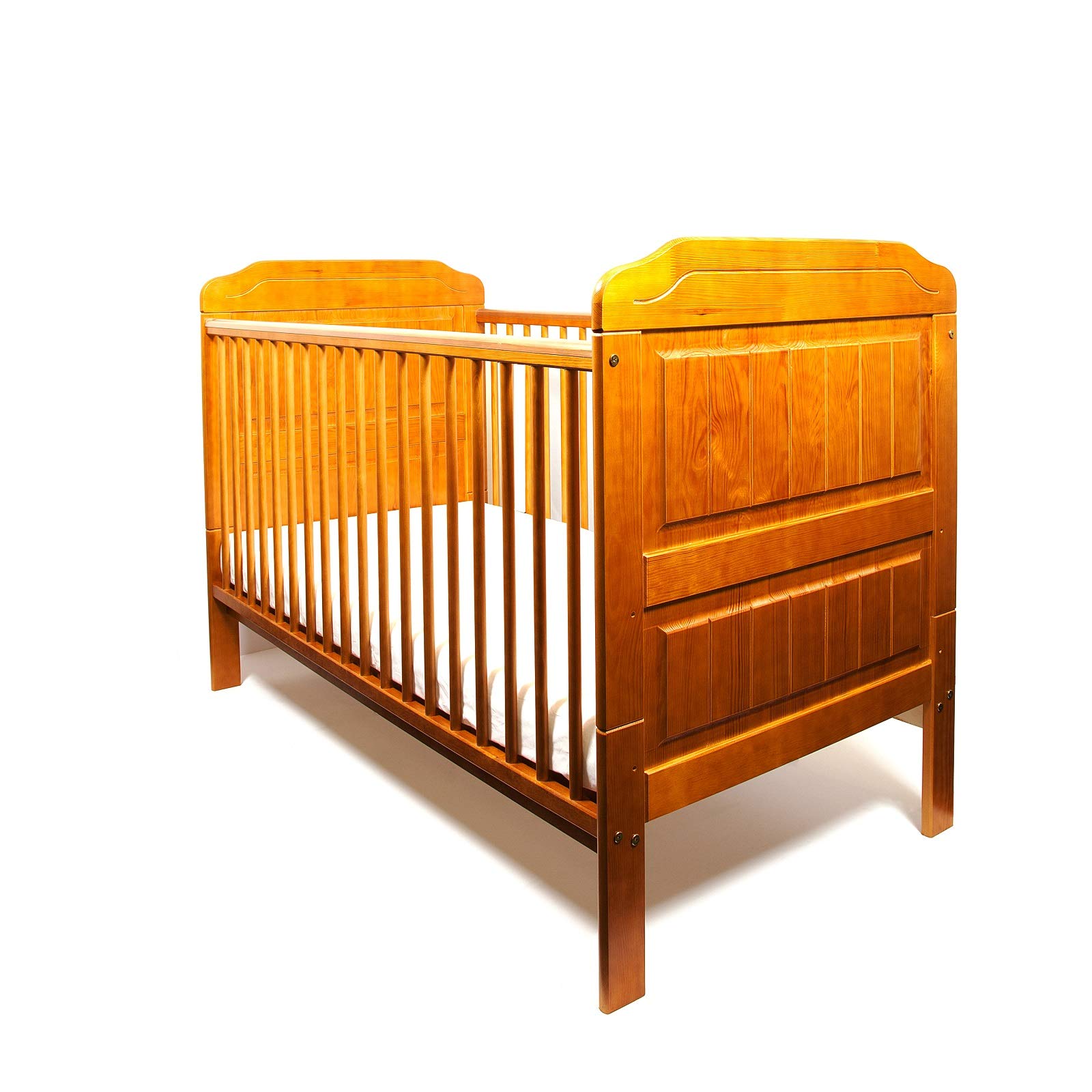 Buy New Solid Wood Convertible Cot Stanley Baby Antique Pine Honey Colour Cot Bed/Junior Bed