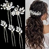 5 Pieces Bride Hair Pins Rhinestones Hair Accessories for Women Crystal Wedding Hair Piece for Bride Women Girls Bridesmaids (Gold)