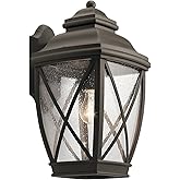 Kichler 49842OZ One Light Outdoor Wall Mount, Bronze/Dark