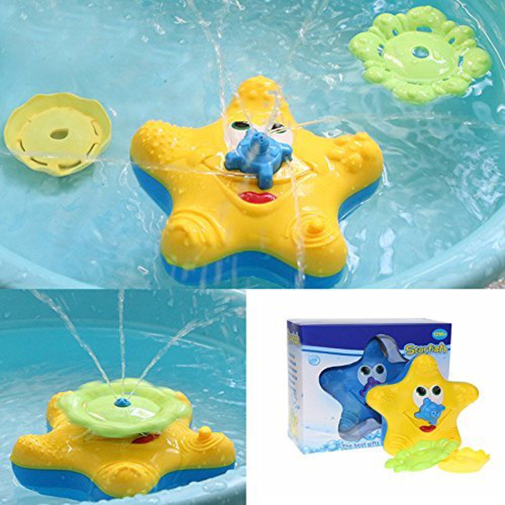 Buy LITTLEPIG Baby Bath Toy Starfish Floating Bathtub Sprayer Shower Electronic Rotating Water