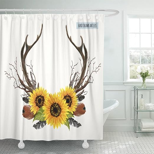 Amazon Com Emvency Shower Curtain With Hook Polyester Fabric